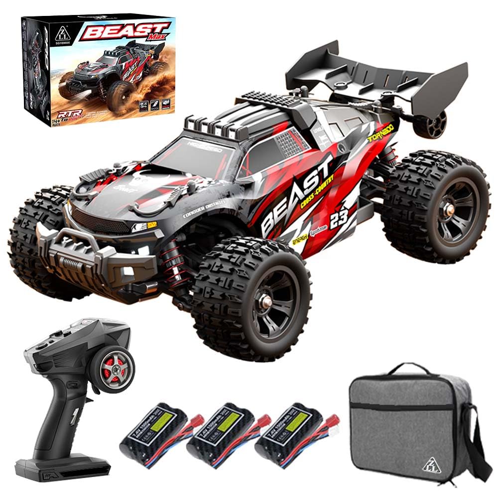X-Verse SG118MAX 1:18 Auto telecomandata, 60KM/H RC ad alta velocità impermeabile Offroad con motore Brushless, 4WD Off Road Race Buggy per adulti, 3 batterie
