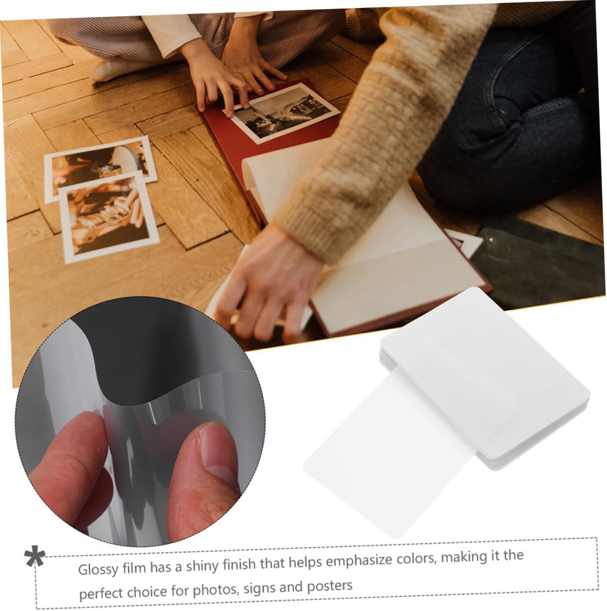 Veemoon 200Sheets Transparent Laminating Thermal Pouches for Photo Protection Plastic Film for Documents Signs Posters for Home Office Use