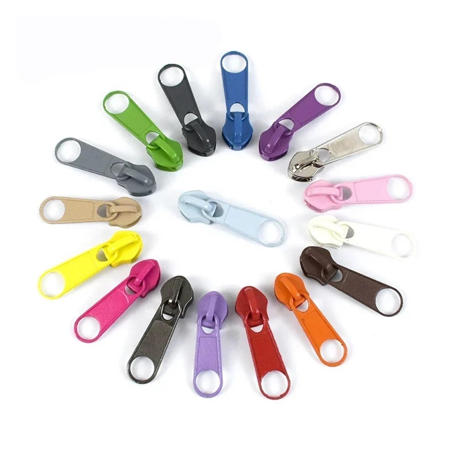 Generico 50/100 Pz 3#5# Arcobaleno Cerniera Cursore Estrattore Testa for Nylon Zip Zaino Giacca Borsa Indumento Zip Kit di Riparazione accessori for il cucito