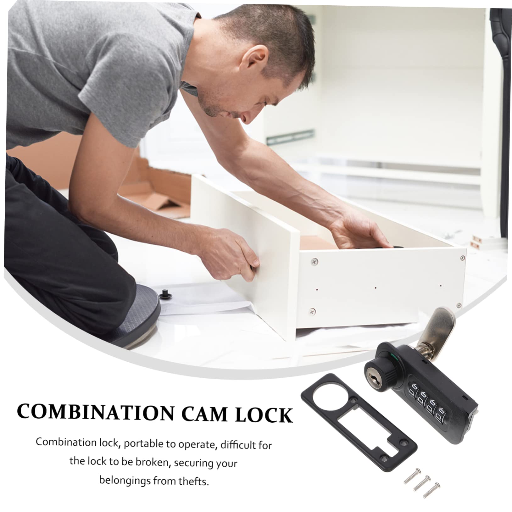 VILLCASE 3 pezzi Serratura Combinazione per Armadi con Lato Sinistro Resistente Protezione Armadietti e Mobili Ufficio