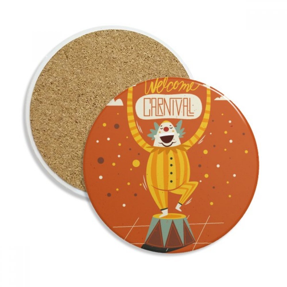Masque de clown dessous de verre céramique absorbant pierre pour boisson