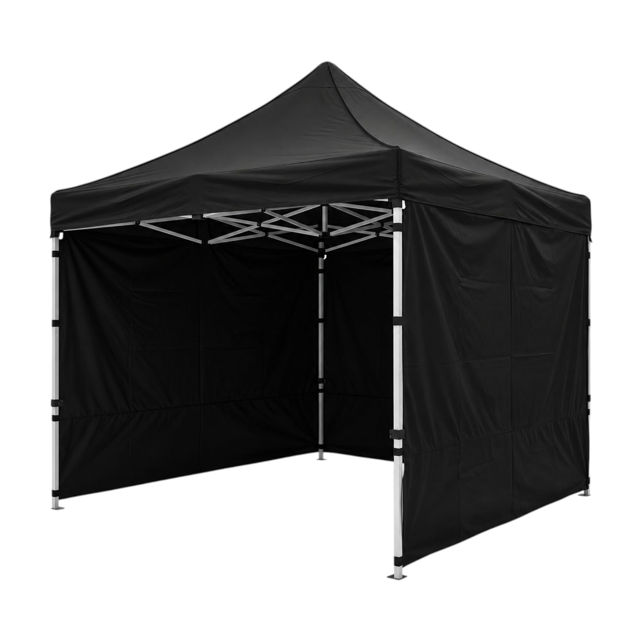 10 x 10 Ft Black Pop Up Gazebo Tent with 3 Side Covers Included, Waterproof Outdoor Canopy Shelter for Garden, Patio, Camping, Exhibition, Market Stall & Event Use-image-11