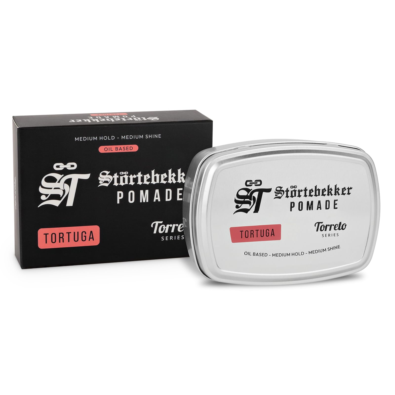 Störtebekker® Premium Pomade Ölbasiert Probierset + GRATIS Styling Kamm - 4 x Pomade Herren 'Torreto Series' - Mittlerer Halt - Mittlerer Glanz - Haarwachs 125ml - Haarpomade - Made in Germany