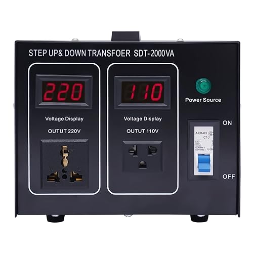 Miniatura 4 de YIPONYT Convertidor de transformador de voltaje de 500 vatios, conversión de subidabaja de 110-120 voltios a 220-240 voltios y de 220-240 voltios a
