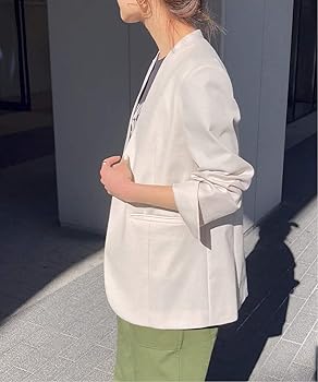 Amazon | [スピック アンド スパン] リネンライクノーカラー