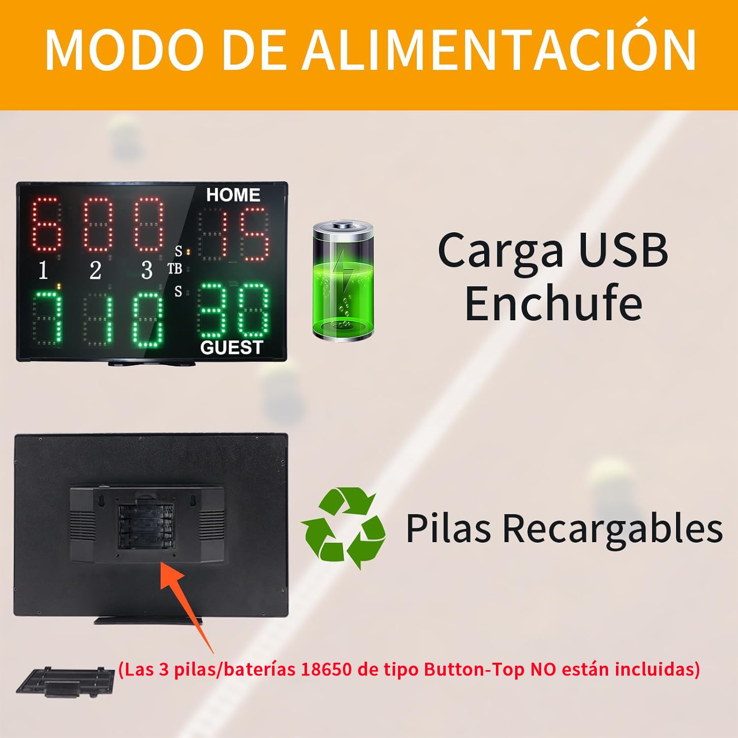 Marcador Digital LED Portátil 10 Dígitos para Tenis y Padel con Control Remoto