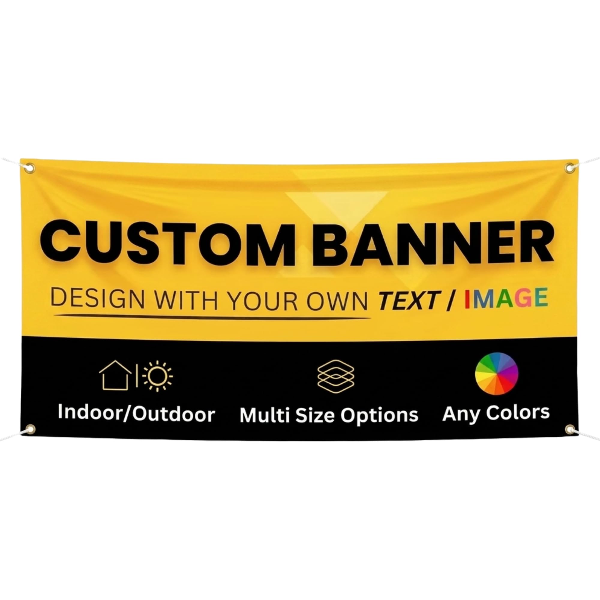 SelfHold Custom Banner with any Text/Artwork | Waterproof, Tear Resistant Indoor & Outdoor | PVC Personalised Banners for Birthdays, Weddings, Celebrations, Events