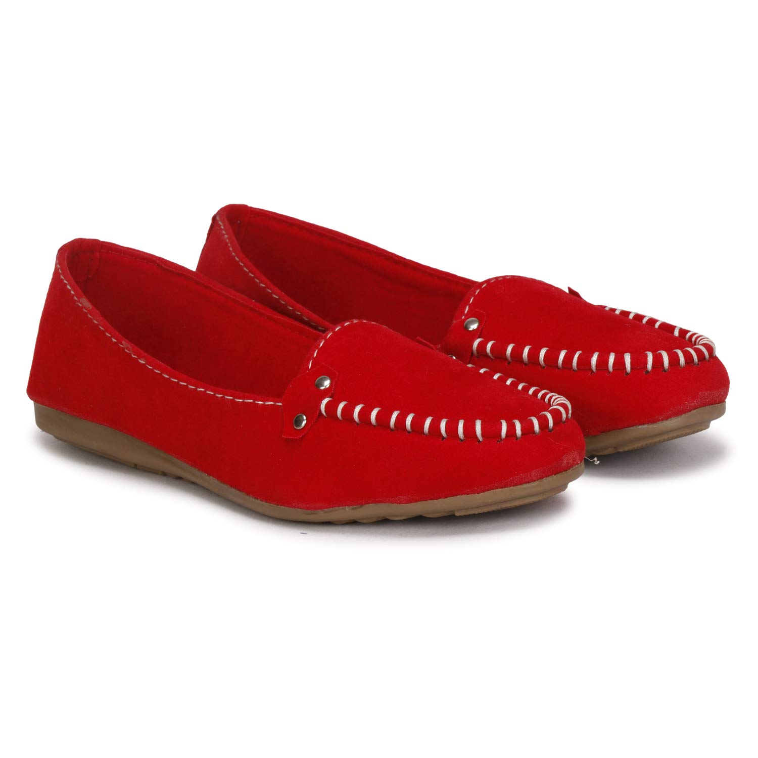 Dhairya Collection Presents Womens Flat Suede Loafer Bellies (Red, Numeric_7) (B08YYX2V6M) Amazon Price History, Amazon Price Tracker