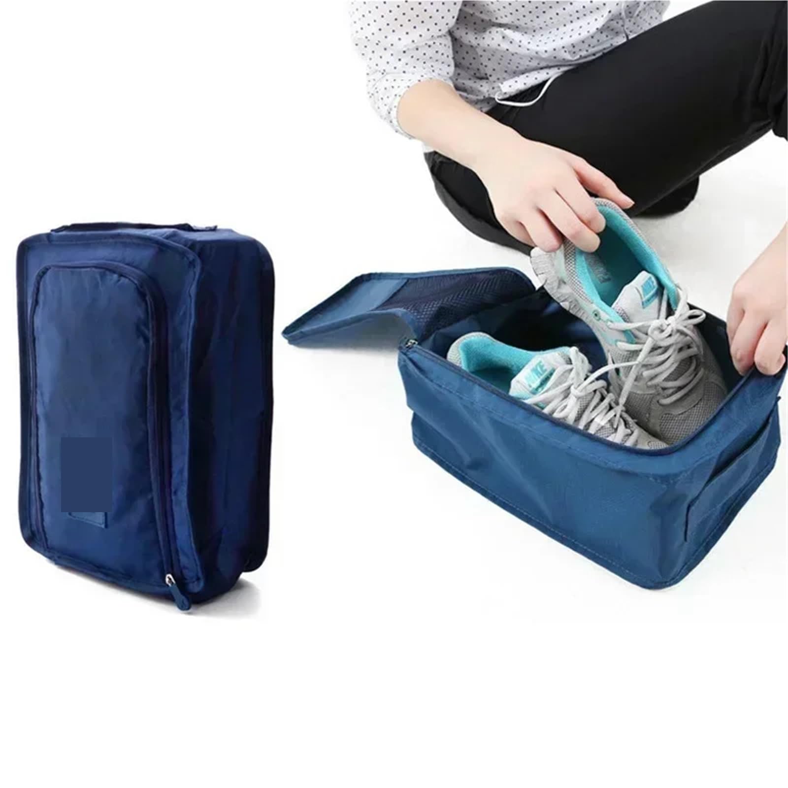 Reise Organizer Reiseaufbewahrung, tragbare Sneaker-Tasche, wasserdicht, atmungsaktiv, Aufbewahrungstasche for einzelne Schuhe, faltbar, tragbar, kleine Schuhtasche, 6 Farben(Blue2)