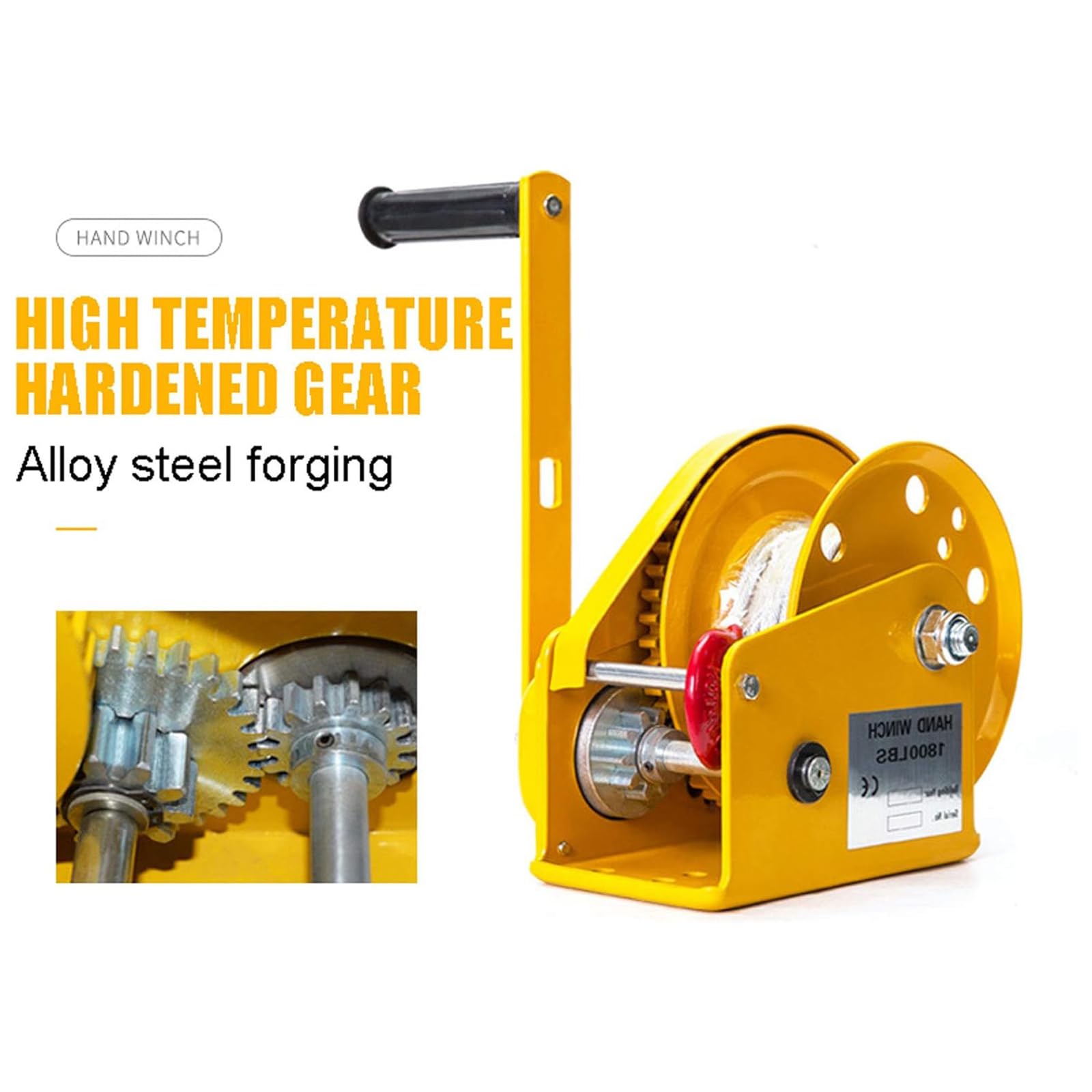 Cabrestante de mano basculante resistente de 2600 libras con extractor de cuerda de alambre experto y freno automático de dos vías, ideal para remolque, ATV, UTV, barcos y más