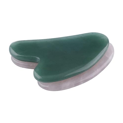 Bonito raspador de piedras preciosas de cristal Gua sha herramientas de masaje (corazón de aventurina verde)