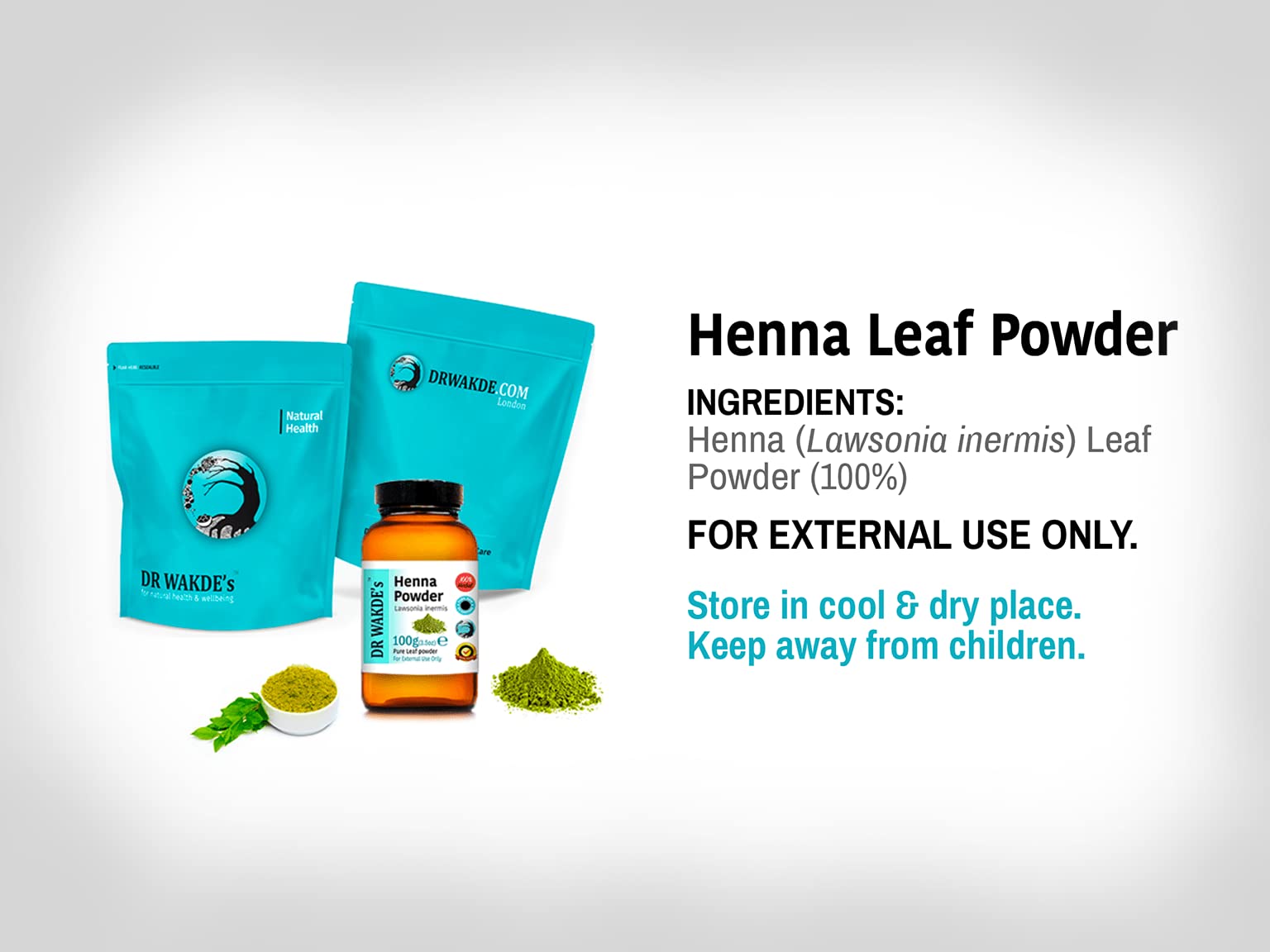 DR WAKDE'S Henna Powder (Mehendi) - 1Kg (2.2lb) | Pure, Raw & Dried Powder | Natural Aroma and Freshness | Fine Powder | Vegan | Premium Grade | Nothing Added, Nothing Removed