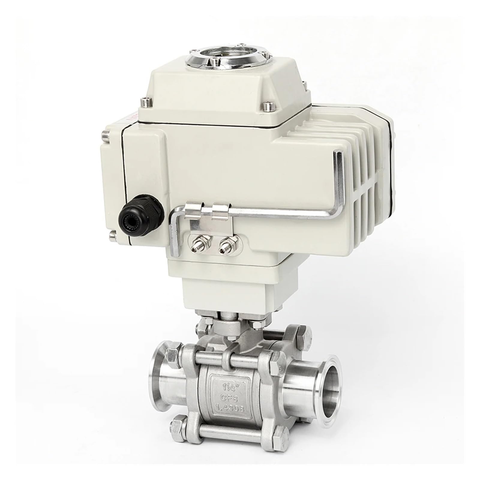HKYPCOKVK DN20 2 Way Motorized Ball Valve Q911F-16P Tri Clamp Ferrule Type Electric(220VAC)