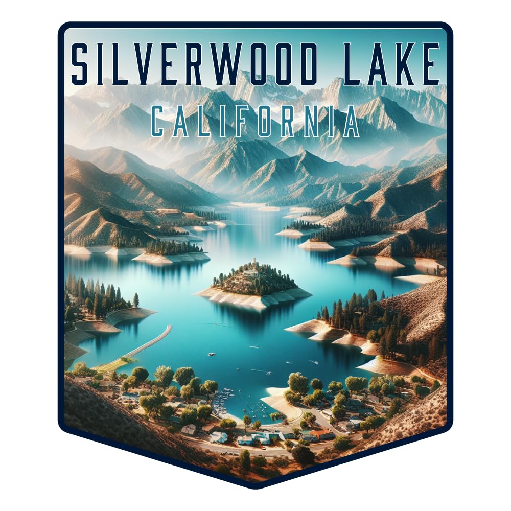 Silverwood Lake California Pentagon Shield Souvenir - 3-Inch Vinyl Sticker