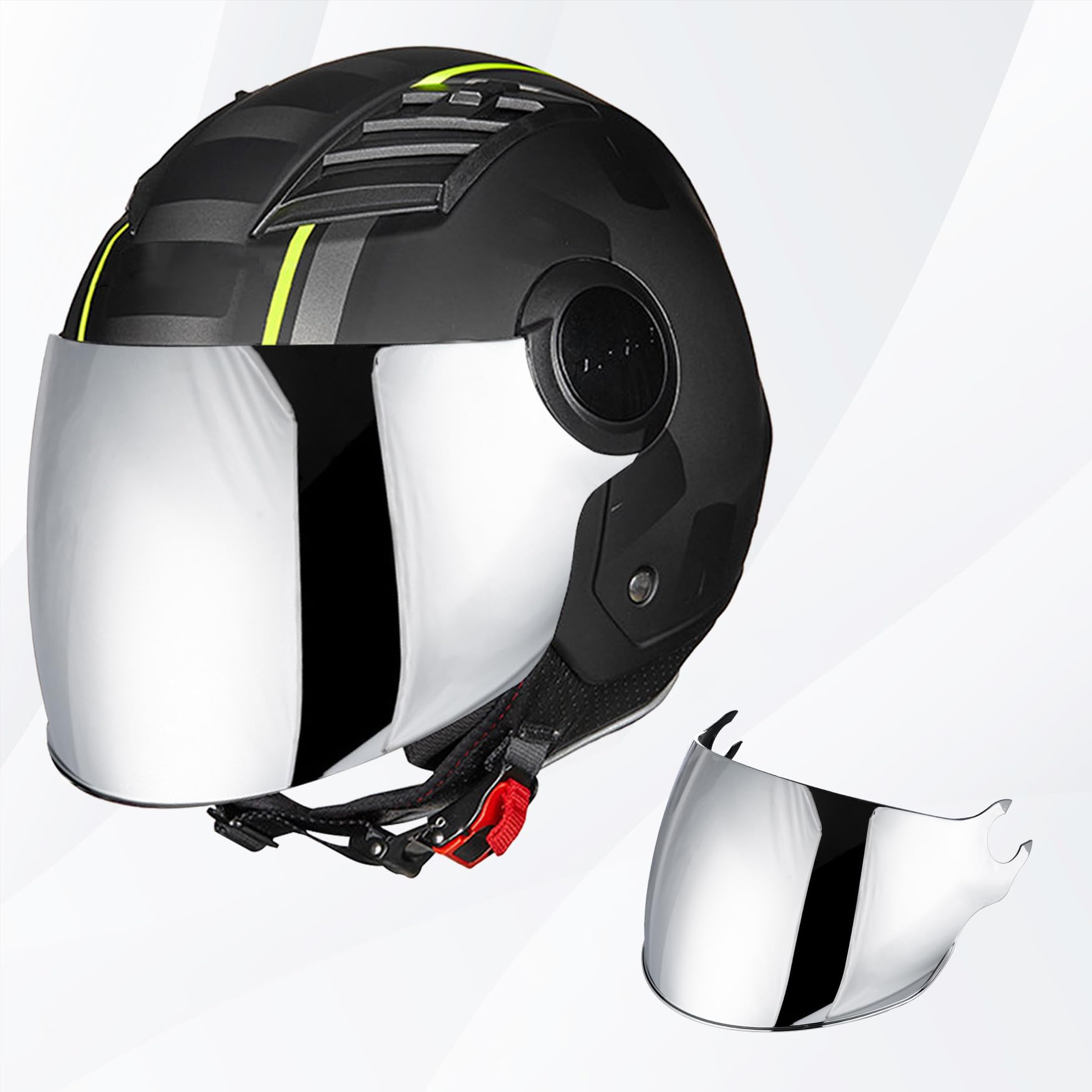 VCOROS Visiera Per Casco Moto OF562/AIRFLOW - Lente Integrale, Protezione Vento, 4 Colori - Foto 7