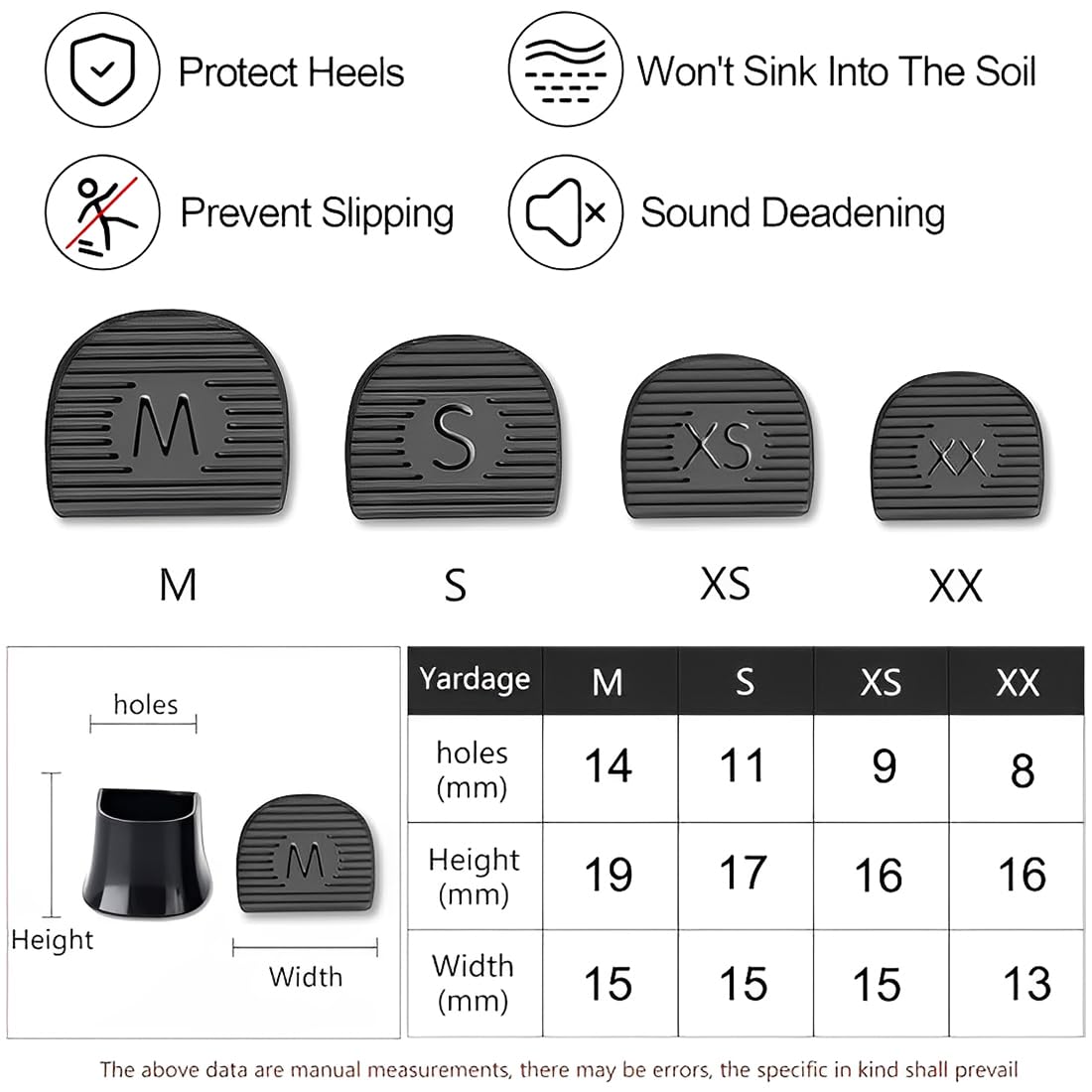 JEYORZY 8 pares protectores de tacón alto, protector de talón, puntas de repuesto para zapatos, antideslizantes, antirruido, para bodas de tacón alto actividades al aire libre fácil de caminar, negro