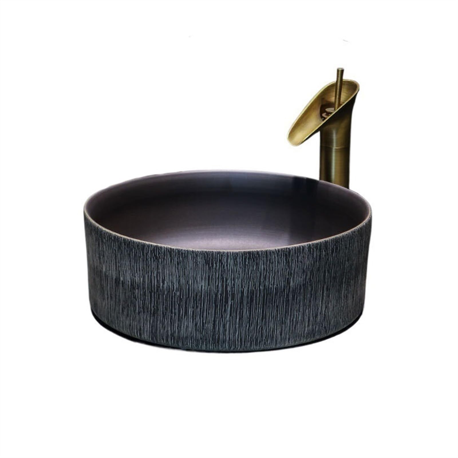 Sjdopulse Vessel Sink Vessel Vanity Sink Retro Creative Round Hand Wash Basin Jingdezhen Ceramic Countertop Basin Lavatory Bathroom Sinks Bathroom Sink Ceramic Small Sink Bowl