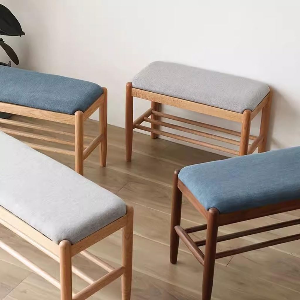 Foot Stools ottoman Shoe Bench White Ash Wood Shoe Changing Stool Soft Pack Solid Wood Door Household Shoe Changing Stool Small Apartment Entrance Porch Low Stool Small Shoe Rack Shoe Changing Stool