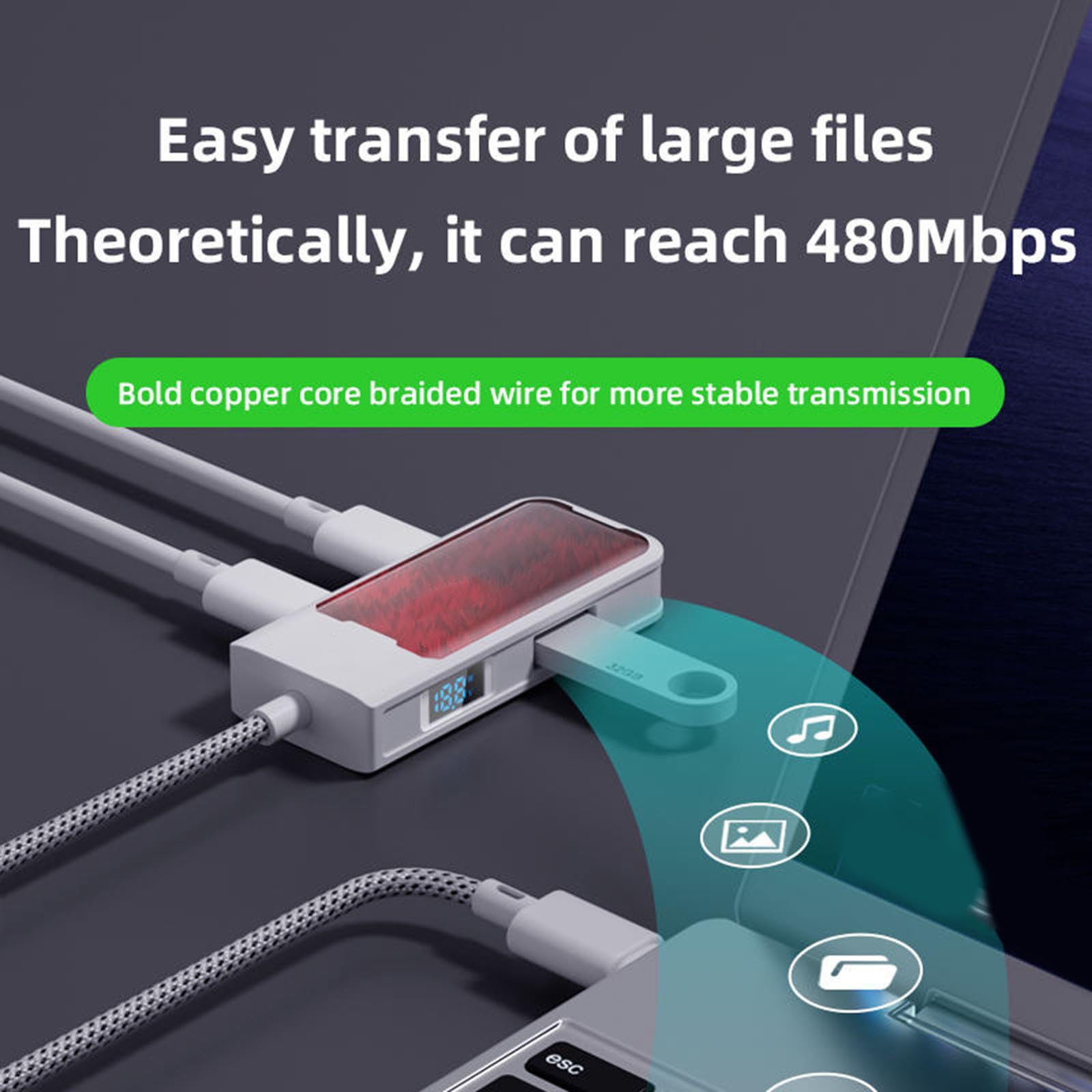 Adattatore tipo C per auricolari da gioco, telefono, G41 | Ricarica del controllo della musica per smartphone e tablet
