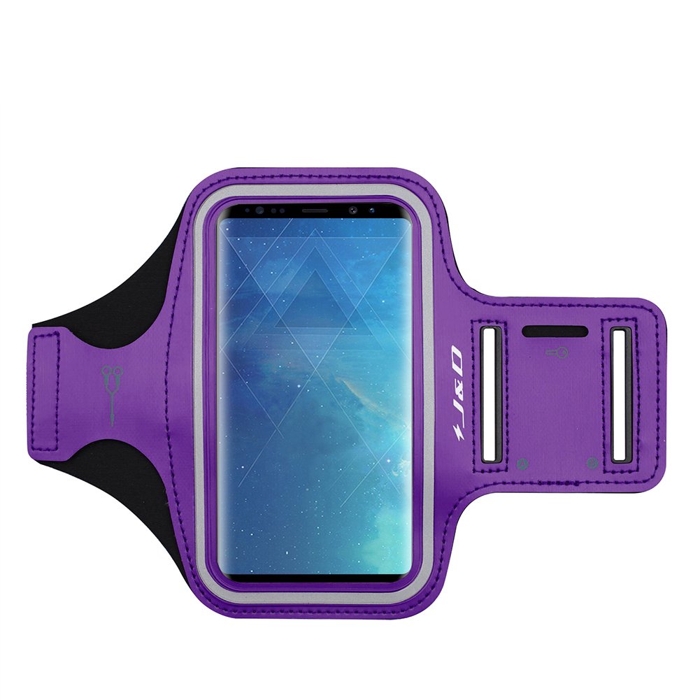J&D Armband Compatible for Samsung Galaxy S21 Ultra/S21+ /S21 Plus/S20/S20 FE/S20 Ultra 5G/S9 Plus Armband, Sports Armband with Key Holder Slot for Running, Perfect Earphone Connection while Workout