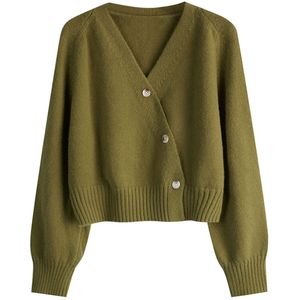 Cardigan Fabletics Femme Vert Olive Et Citron - Manches Longues à Volants - Taille M - Occasion Très Bon état