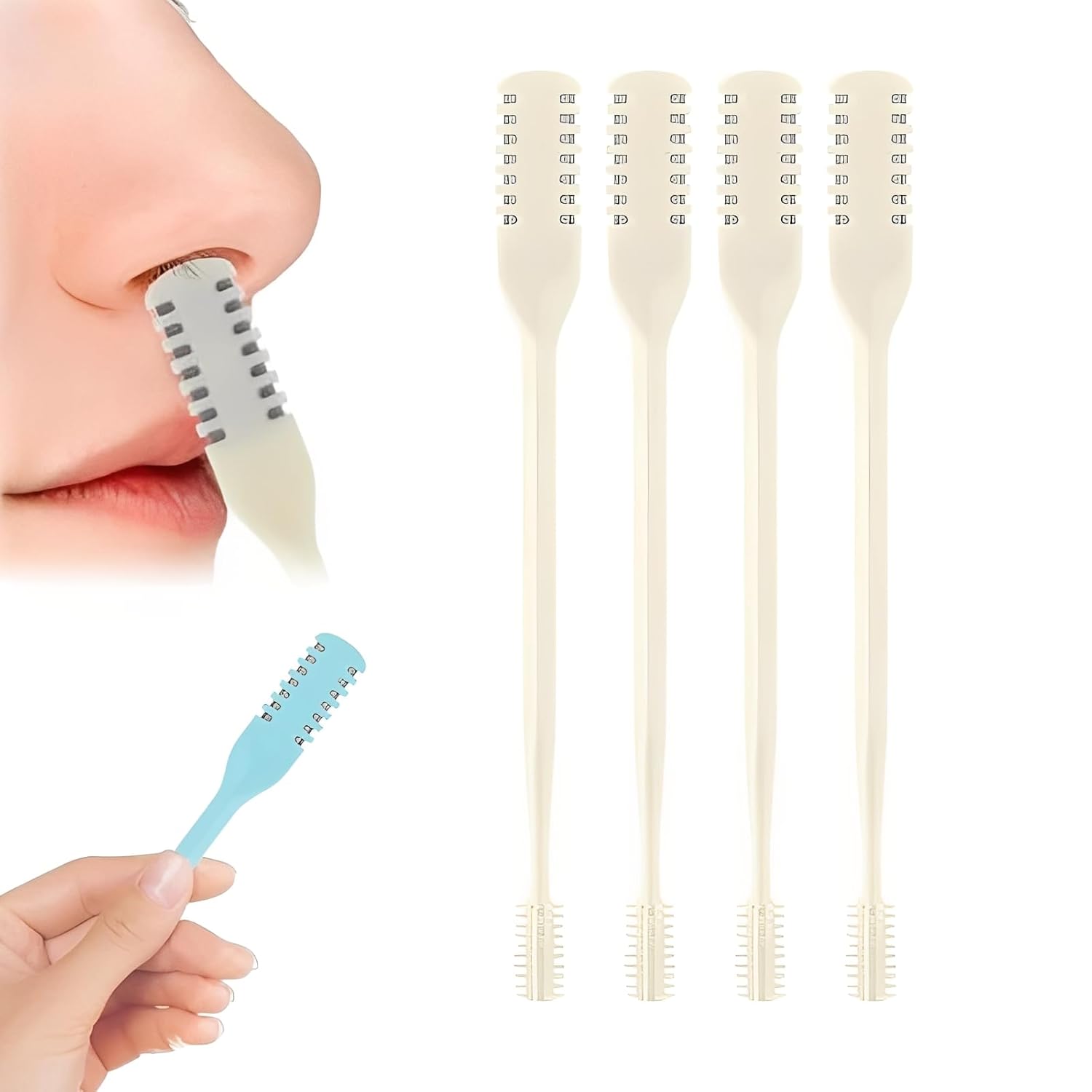2-in-1 Nasal Hair Cutter Double Sided Nose Hair Cutter Manual Nostril Hair Removal Tool 360 Rotating Manual Nose