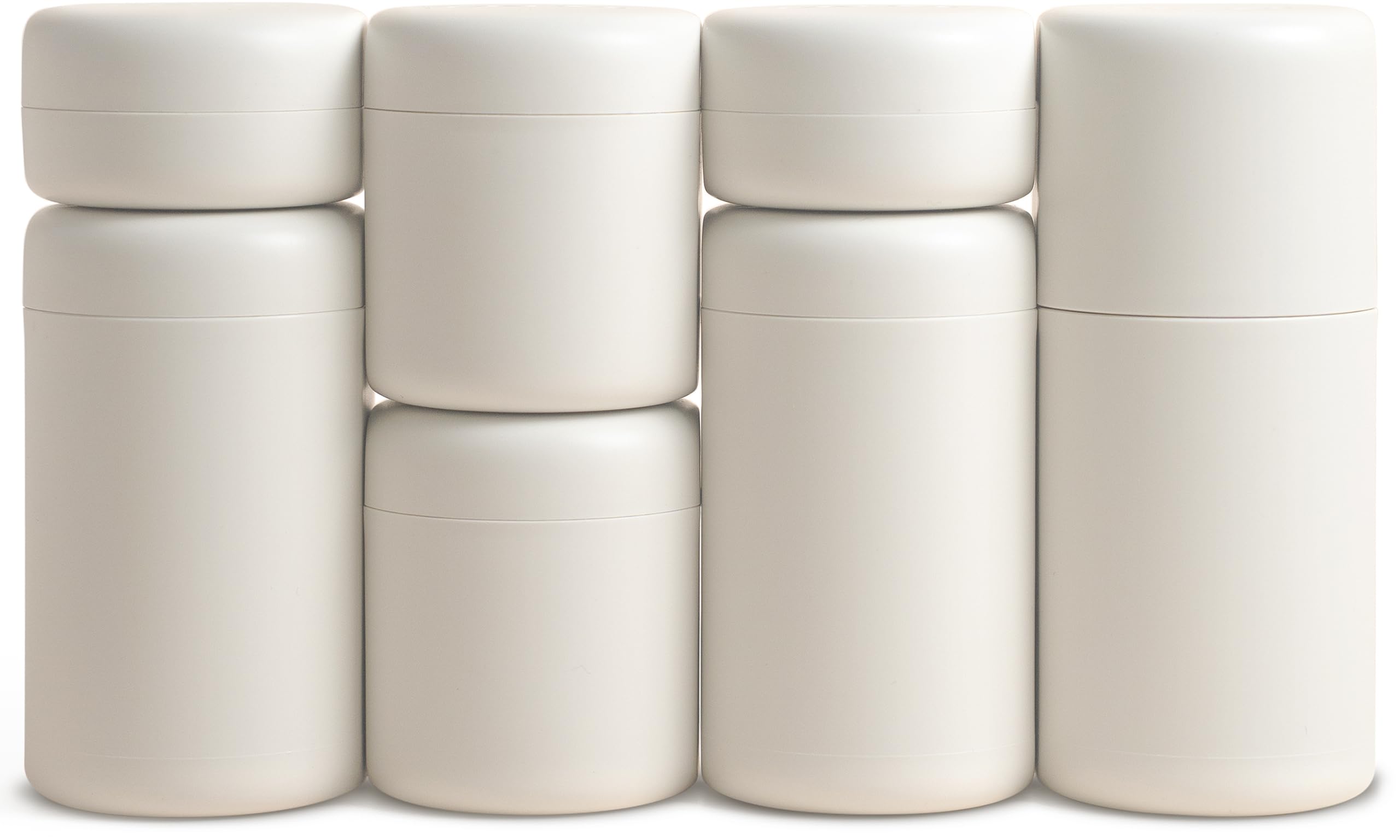 Travelpods 7 Auslaufsichere Kosmetik Reise Behälter Magnet Behälter Spülmaschinenfest Hartschalen Reisespender BPA-Frei Reiseflaschen 55ml 30ml 10ml Sandstone