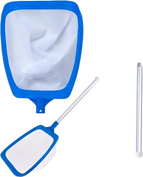 Pool Net with Telescopic Handle Removable Handle Fine Mesh Net 14.5 cm Deep Net Hand Landing Net for Pool Pond Swimming Pool - Robust Scoop Net for Efficient Cleaning 72 cm