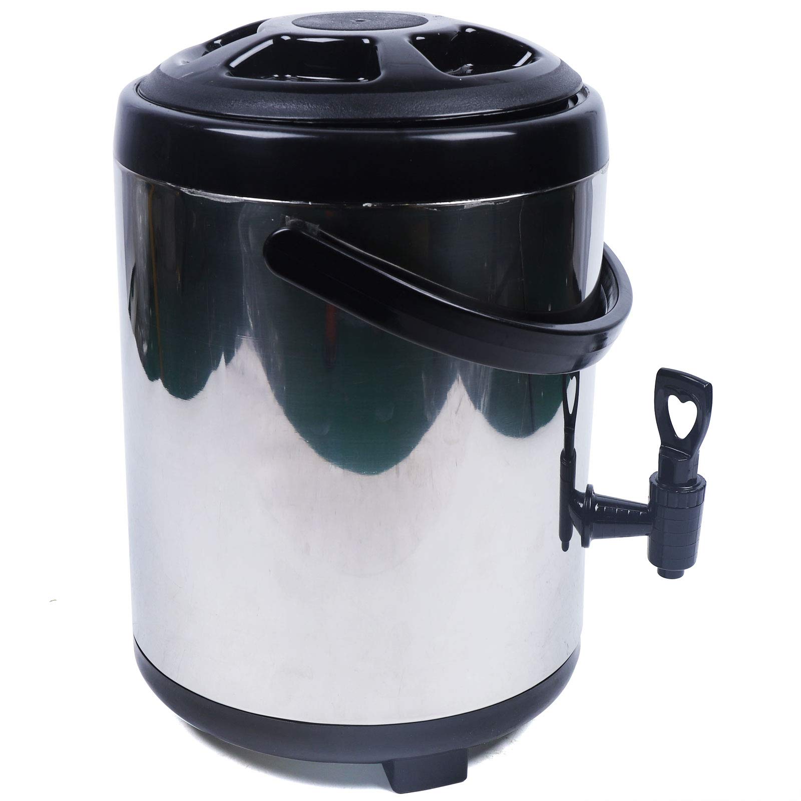 Distributore di bevande isolato in acciaio inox con doppio isolamento, coperchio e rubinetto, ideale per bevande calde e fredde, caffè, tè, acqua, latte e zuppe