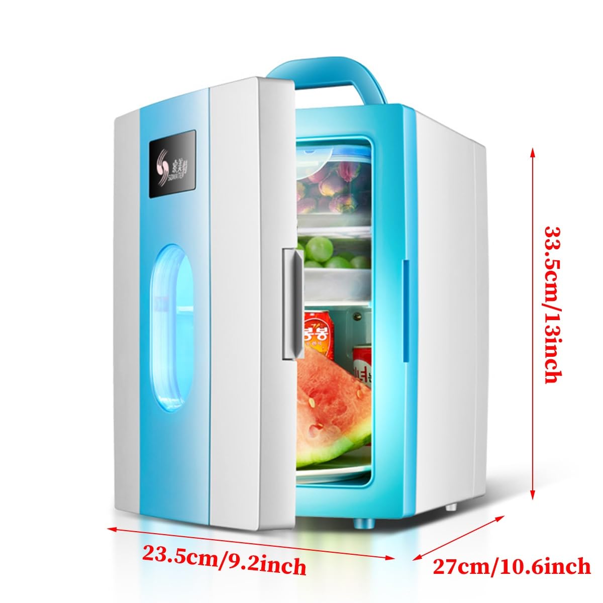Mini Lodówka Do Pielęgnacji Skóry 10 L, Mini Przenośna Lodówka Termoelektryczna Z Wyświetlaczem Temperatury LCD Do Kosmetyków, Żywności, Biura I Samochodu(Color:/Pink,Size:220V)