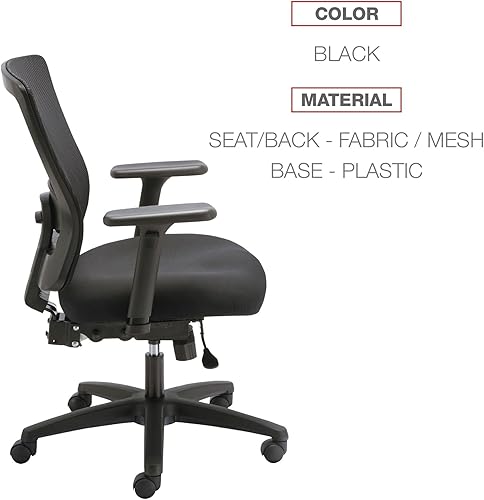 Miniatura 4 de Alera ALE Envy Series Silla multifunción de malla con respaldo medio, color negro