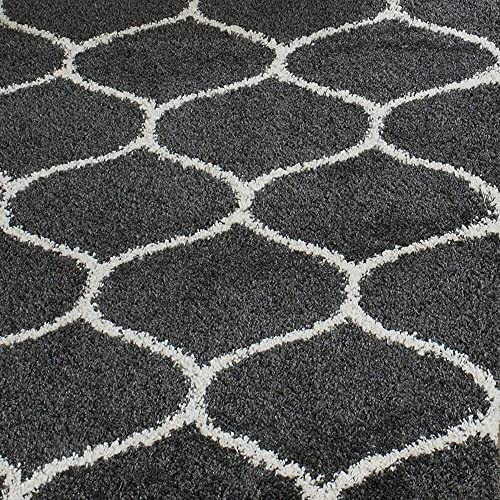 Image of Naze Modern Geometric Area Rug, Shag Texture, Multi-Colour Pattern with Extra Softness and Smooth, Silky Feel, for Living Room Carpet, Etc.clr- Gery M I,1, Size 2x6 feet