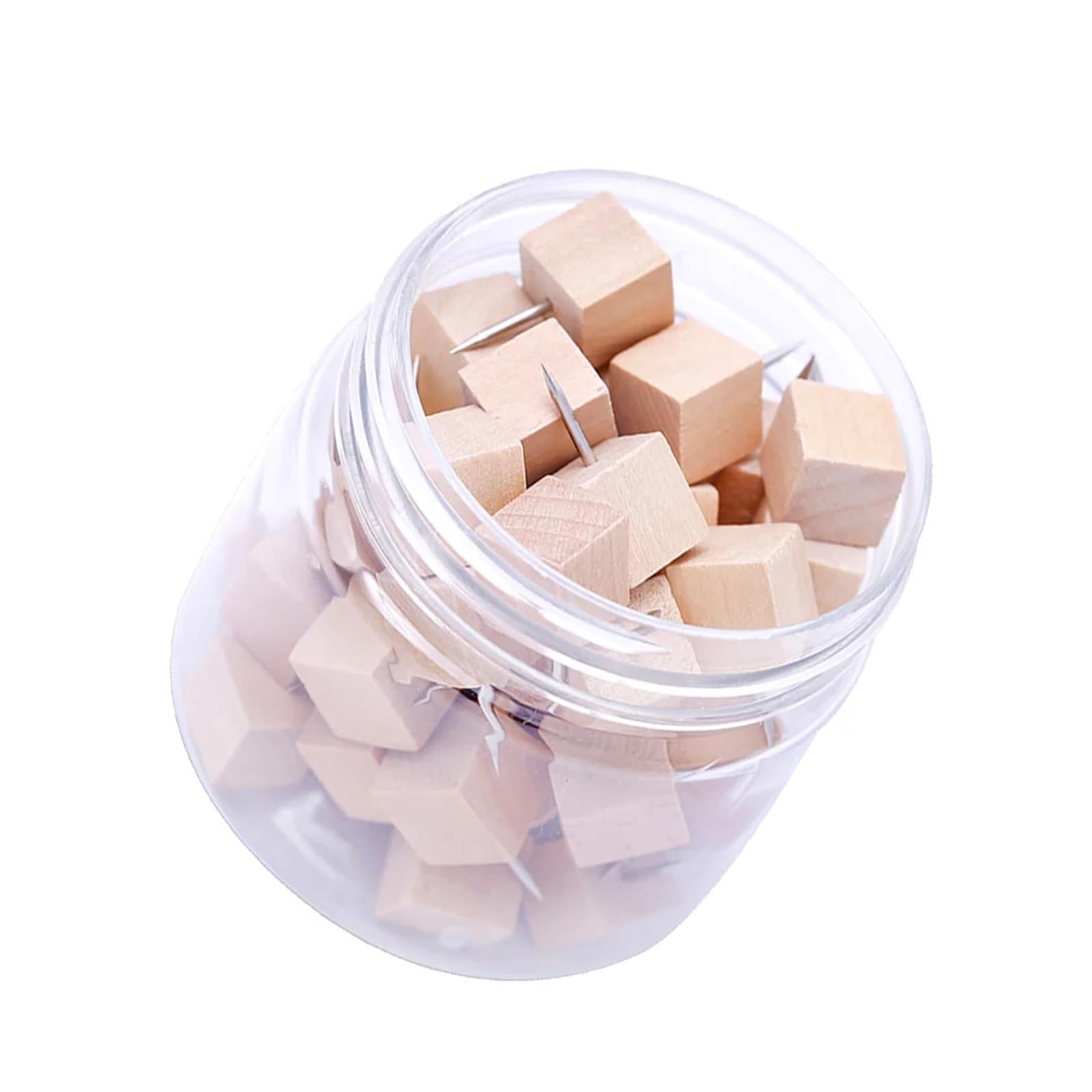 Safety Push Pins Square Creative Thumb Tacks Wood for Cork Board Decorative Thumbtacks for Bulletin Board Cork Board Map