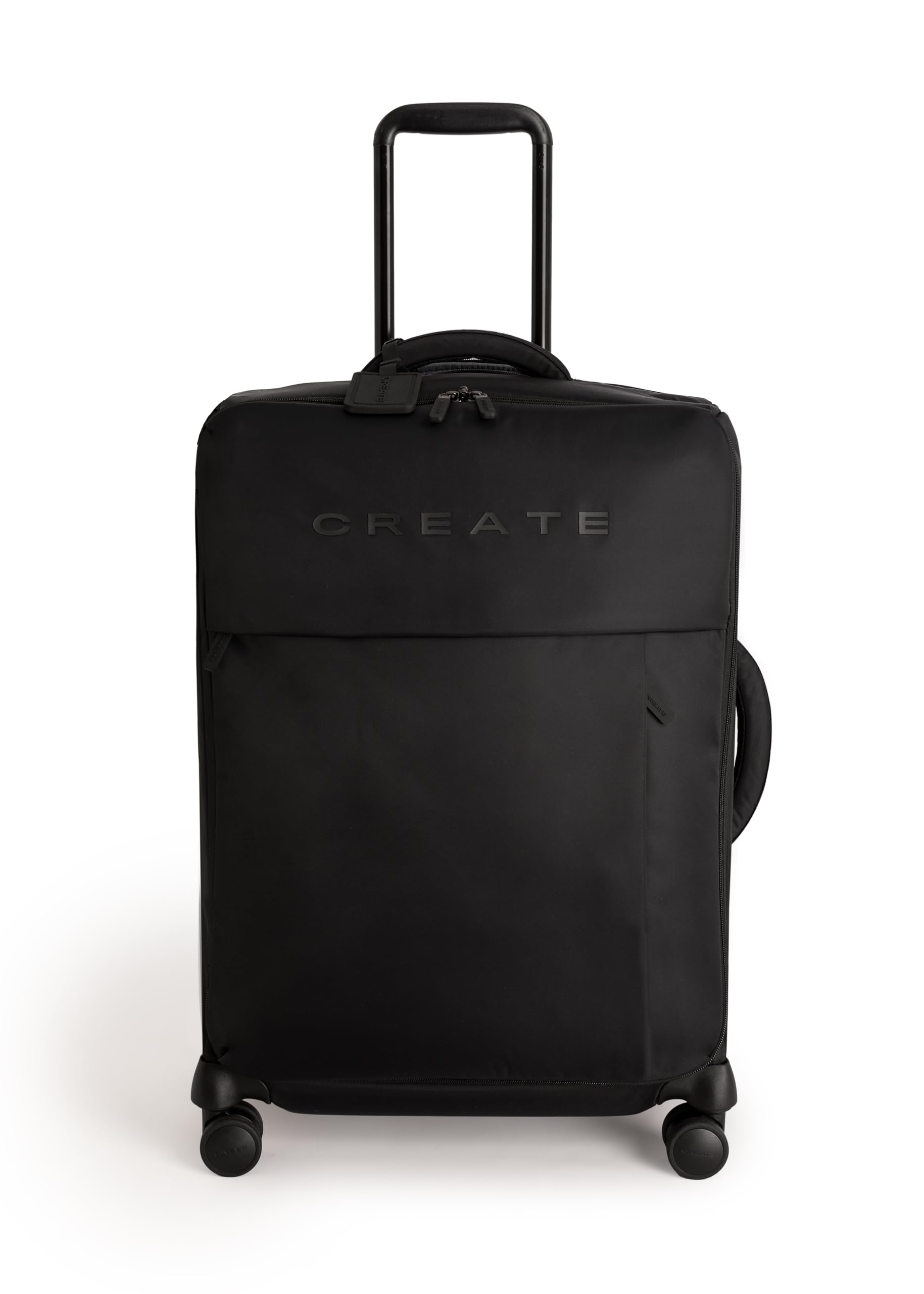 CREATE / Luggage Studio Soft/Valise Souple en Polyester Noir / 47x25,5x65cm / Serrure TSA, 4 Roues Doubles multidirectionnelles, poignée télescopique, Tissu imperméable, étiquette d'identification