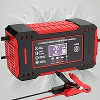 Carregador de Bateria 12v Inteligente com Display informativo Para Carro, Moto, Caminhao – Bivolt com Proteção Contra Super Aquecimento, Sobrecarga Curto Cirquito - Linha Premium