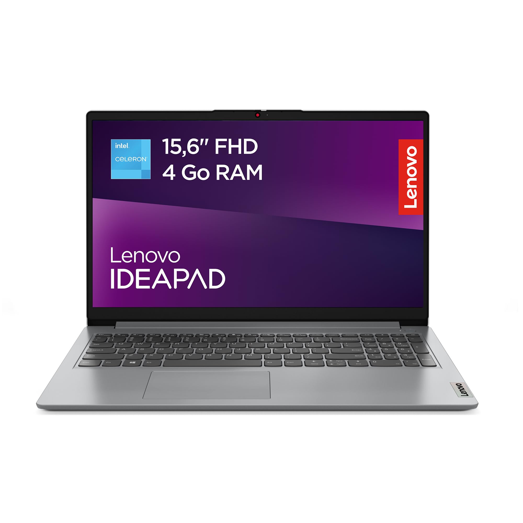 Lenovo IdeaPad 1 15IJL7 - Ordinateur Portable 15.6'' FHD (Intel Celeron N5400, RAM 4Go, SSD 128Go, Intel UHD Graphics, Windows 11 S) Clavier AZERTY Français - Cloud Gris