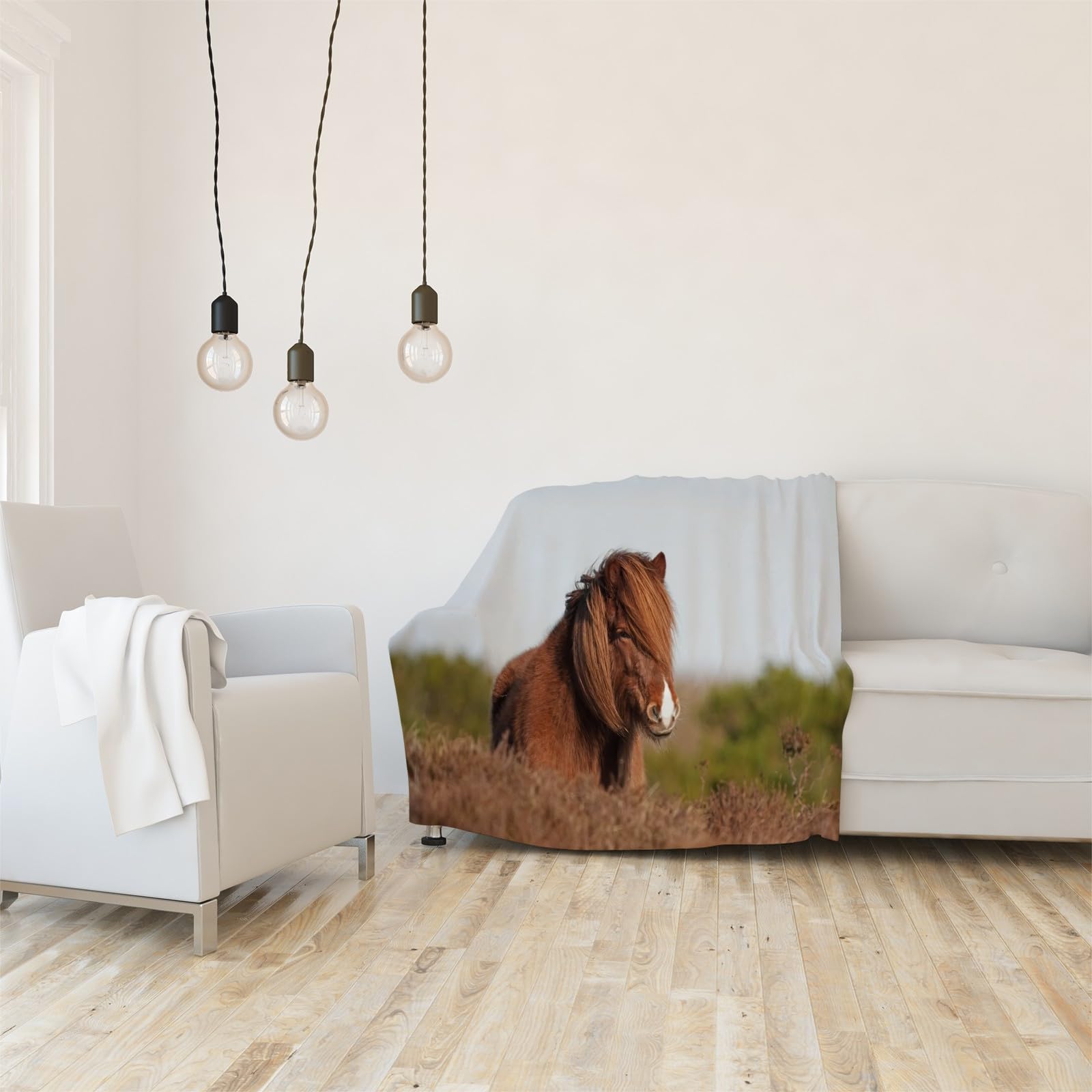 Koc konia krasnolud koc leśny koc na łóżko pojedyncze ciepłe miękkie koce na sofę flanelowe 180 x 200 cm na wszystkie pory roku