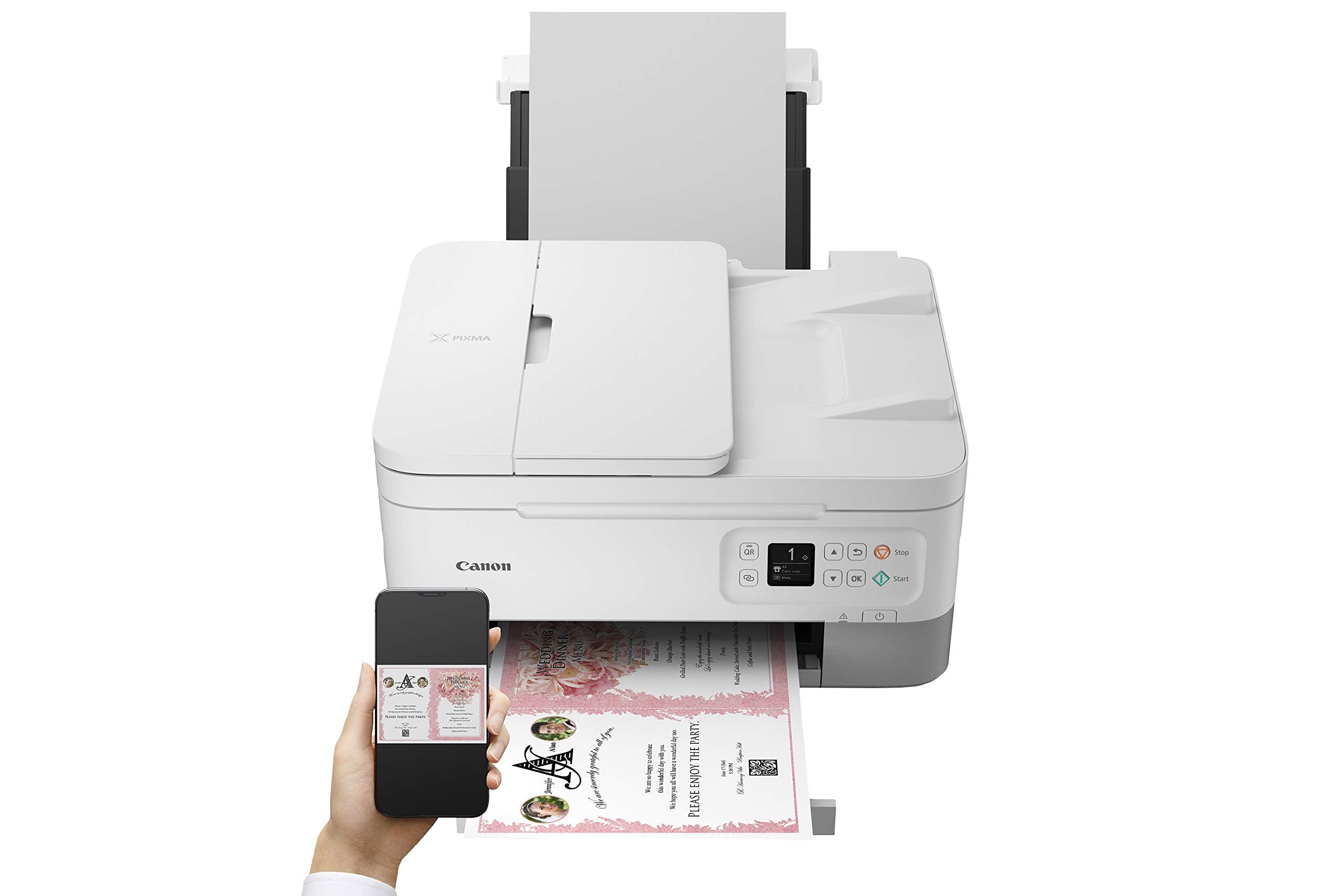 Canon Pixma TS7451i Impresora Multifunción 3 en 1, Sistema de Inyección de Tinta, Impresión, Escaneo y Copia, WiFi, Pixma Print Plan, Impresión a Doble Cara, ADF de 35 Hojas, Bandeja Posterior,Blanca