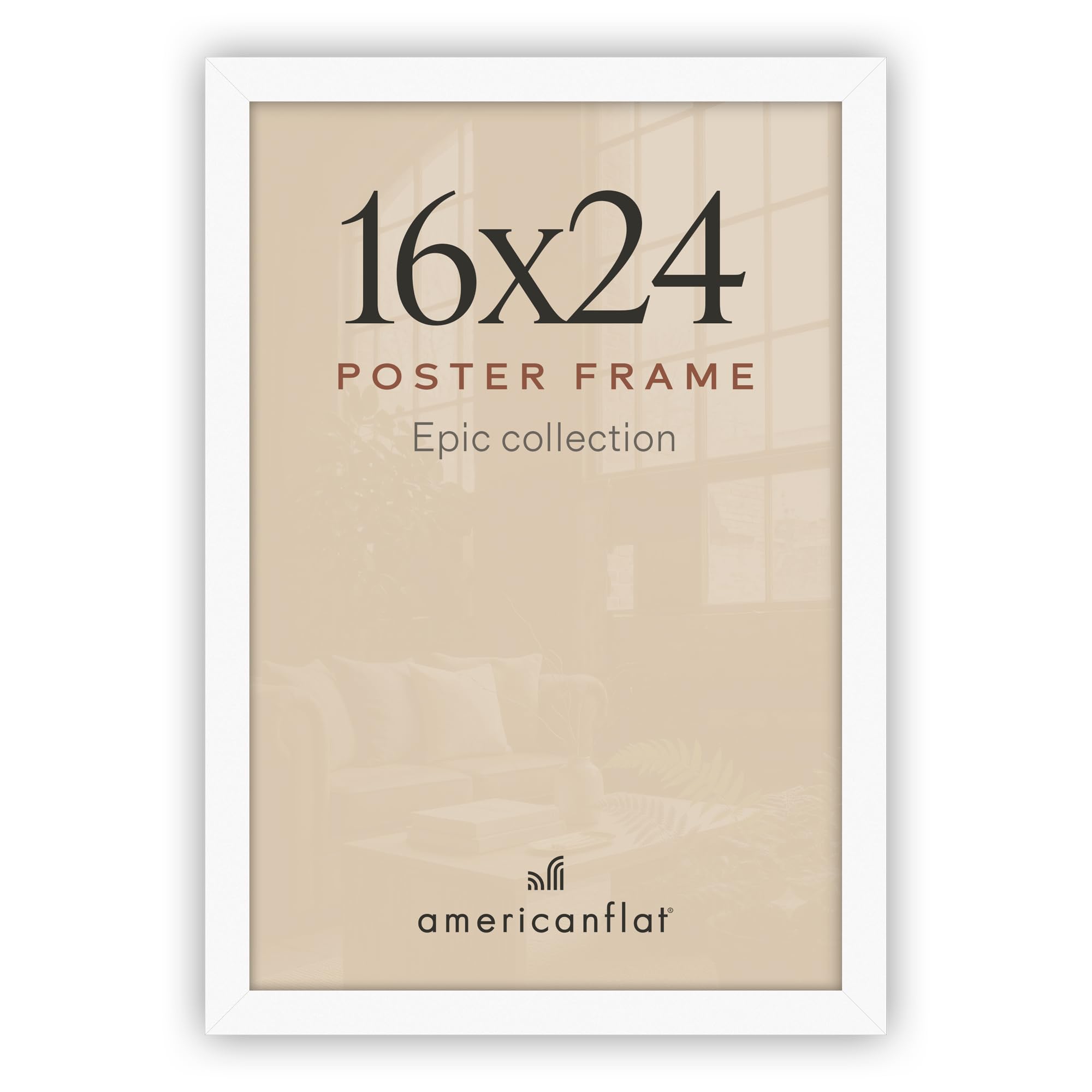 Americanflat 16x24 Poster Frame - Engineered Wood - White