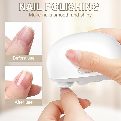 Miniatura 5 de Cortaúñas eléctrico 2 en 1, cortaúñas automático para personas mayores, adultos y bebés, recortadora silenciosa recargable con LED, colector