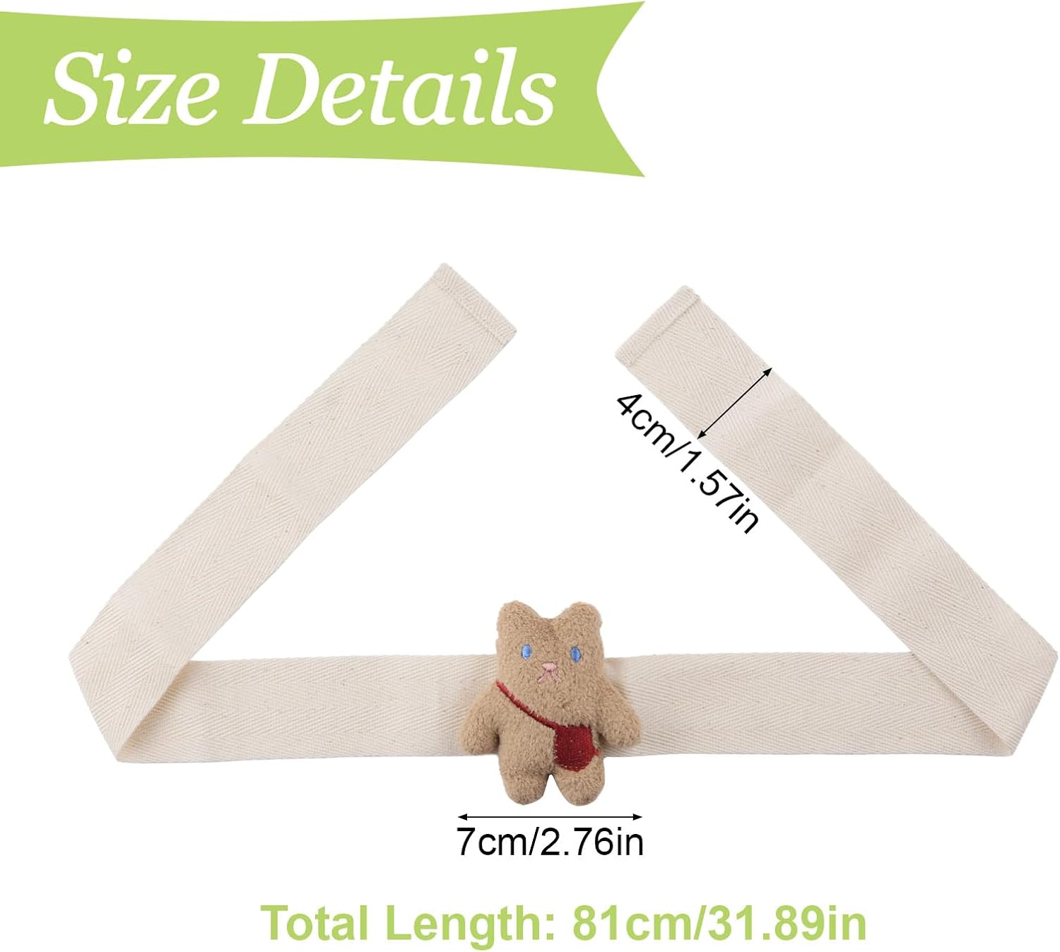 Cute Cartoon Animal Curtain Tiebacks 4Pcs Drape Rope Holdbacks with Embroidered Bear Decor Cotton Curtain Ties for Home (Brown Backpack Bear)