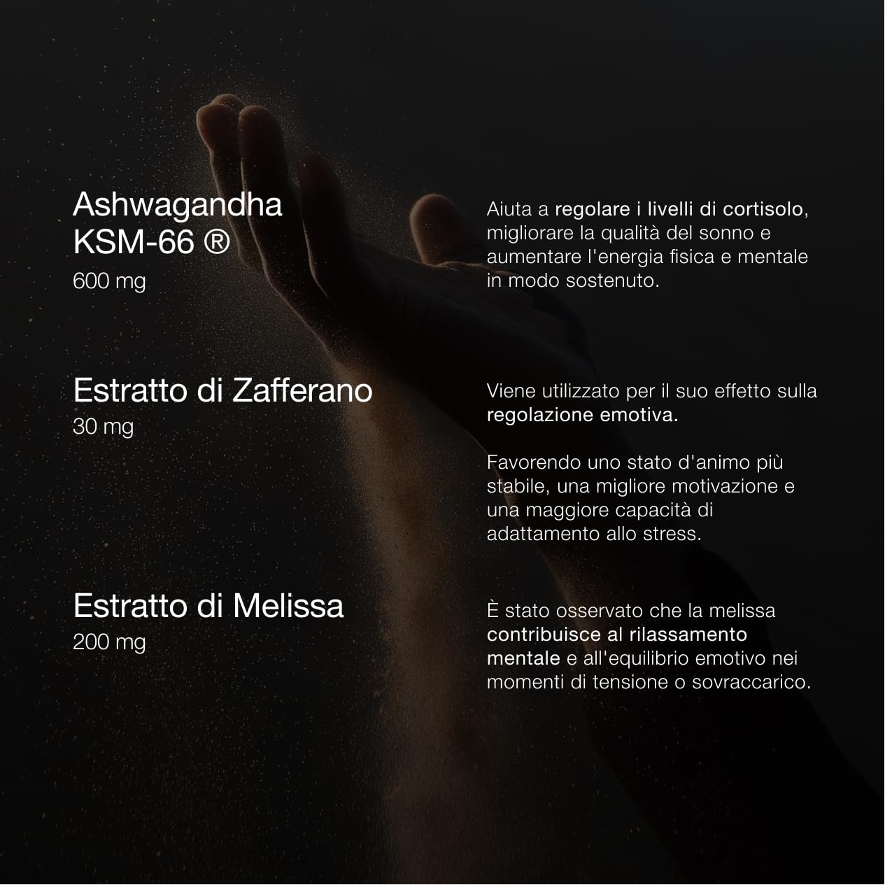 ZZEN Calm - Ashwagandha KSM-66® Vegan da 600 mg con Zafferano e Melissa | 5% Withanolidi, Integratore Ginseng Indiano per Stress, Ansia e Cortisolo Balance, 60 Capsule, Nootropico Calmante
