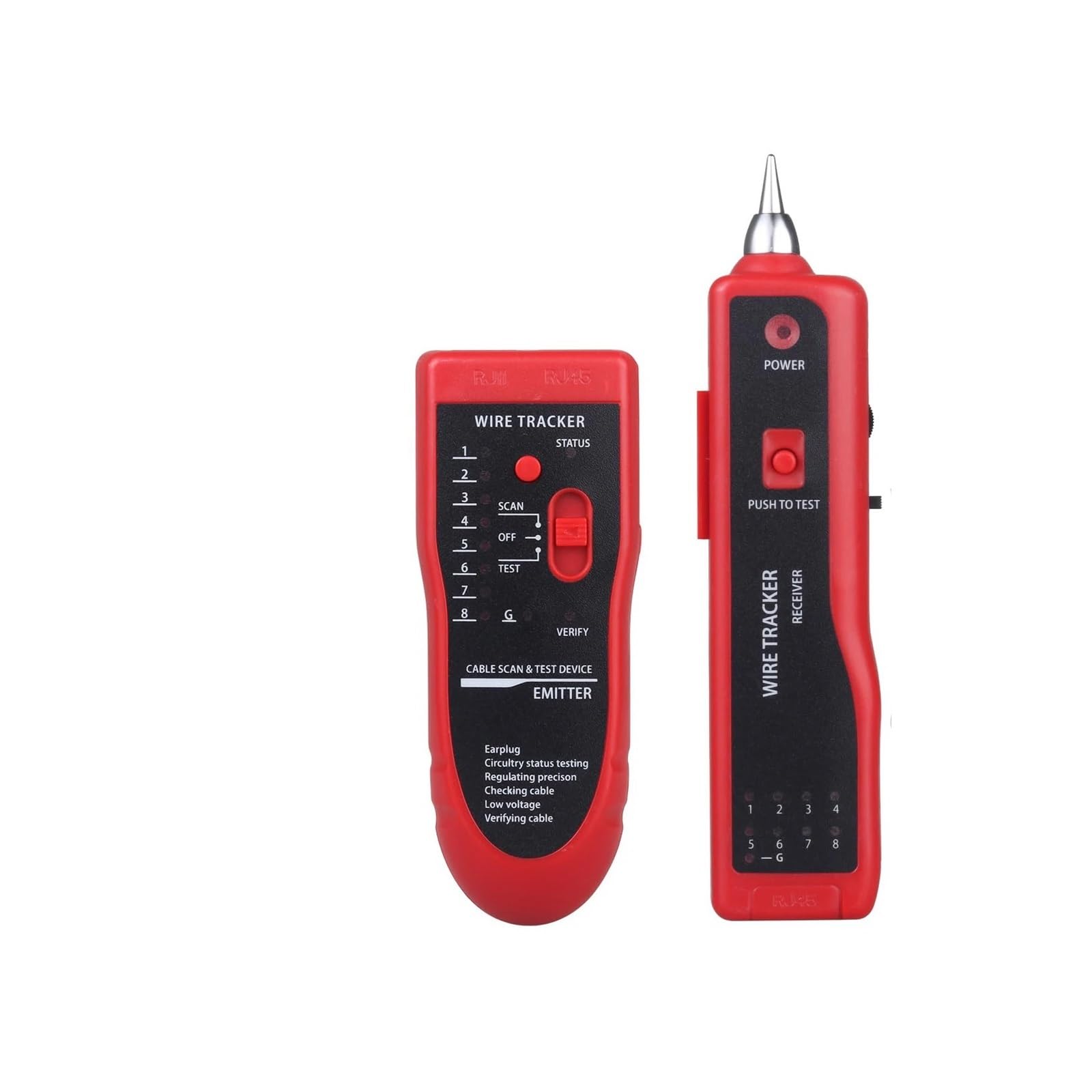 Cable Tracker, Network Cable Tester LAN Telephone Wire Tracker Diagnose Tone Tracer for STP UTP Cat5 Cat6 RJ45 RJ11 Detector Line Finder
