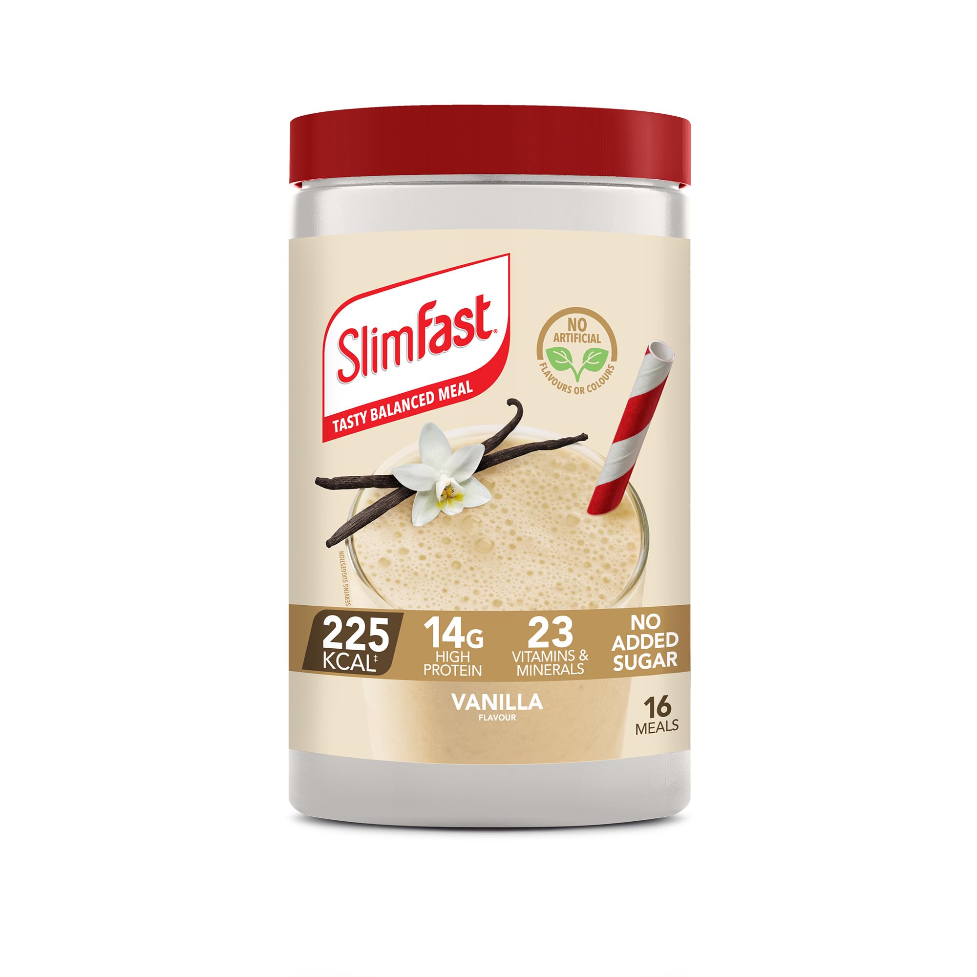 SlimFastMeal Replacement Shake for Weight Loss & Balanced Diet, Vitamins and Minerals, Low Calorie, High Protein, Vanilla Flavour, 16 servings, 584 g, Packaging May Vary