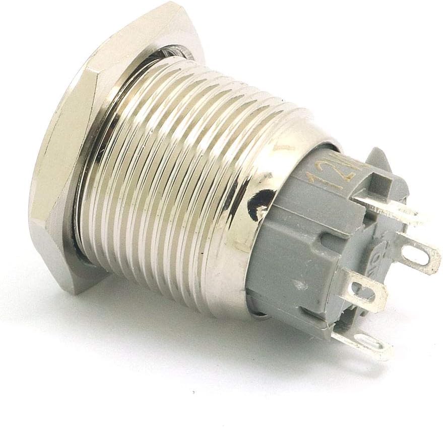 Big Sale WINGONEER 2psc 16mm 10A Momentary Switch Push Button Switch 12V DC Angel Eye LED Waterproof Stainless Steel Round Llight Switch - Red