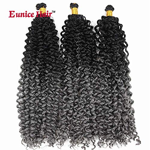 6 Packs 14 Inch Eunice Water Deep Crochet Braids Hair Extension Synthetic Spring Twist Kinky Curly Braiding 24 Strands/Pack (W-10)
