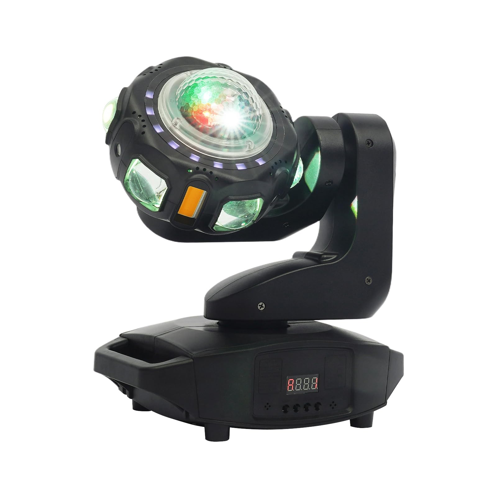 Moving Head - Luce da discoteca a LED RGBW, con laser e caleidoscopio | DMX512 - Luce da discoteca con rotazione a 540°/180°/360°, 120 W, con telecomando e schermo TFT, per cantina, club, bar