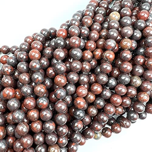 Qiwan Natural Round Loose Beads Jewelry Making Diy Bracelet Necklace Material 1 Strand 15 Inches (8Mm, Natural Brecciated Jasper Gemstone) #TOP3