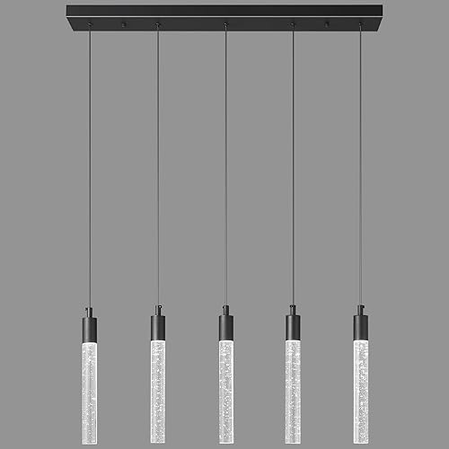 Miniatura 9 de Lámpara colgante moderna para isla de cocina, regulable, color negro, mini iluminación colgante para dormitorio, mesita de noche, lámparas colgantes
