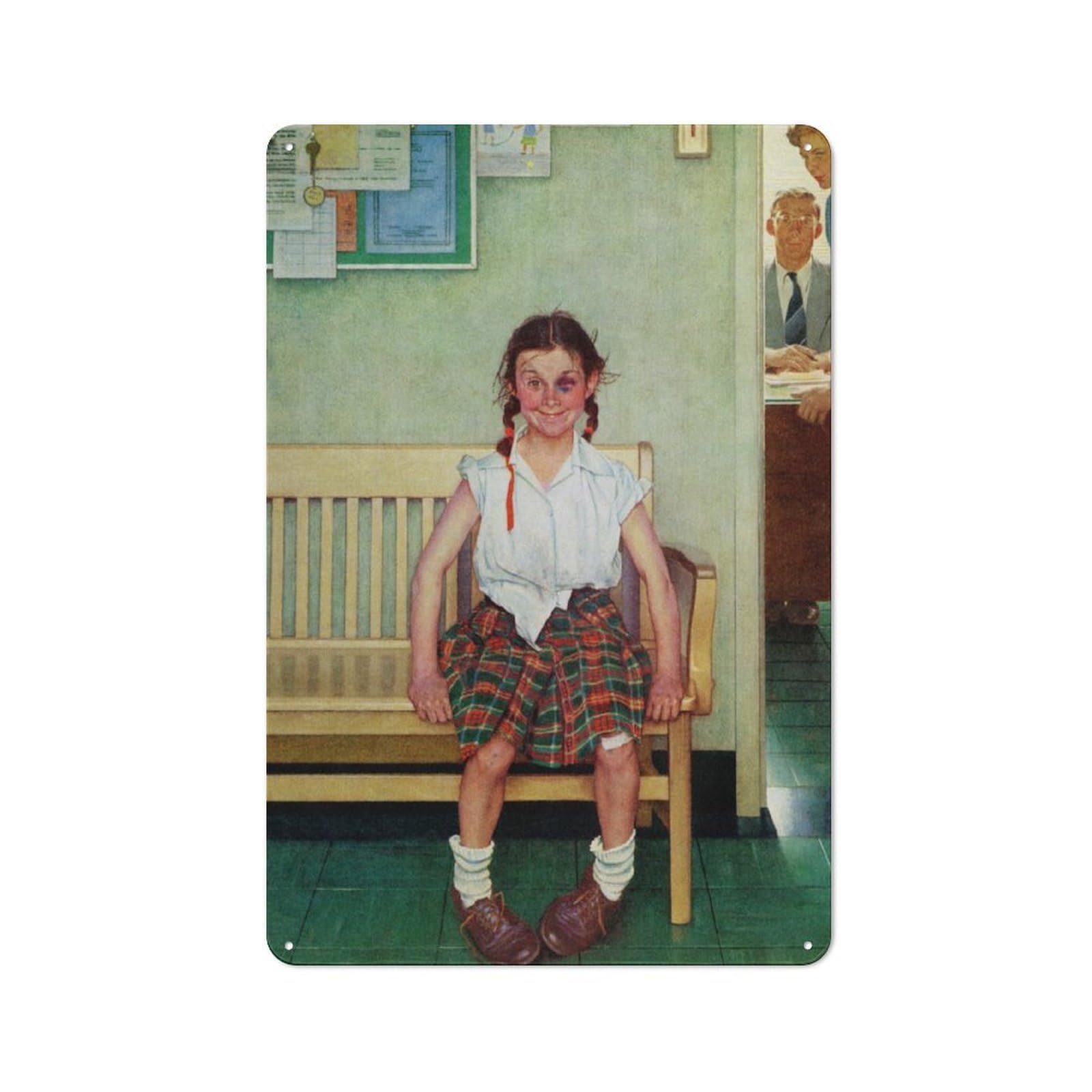 Junmoney Girls Naughty Rustic Metal Sign 30X20cm Featuring For Hallway Wall, For Collectors Decorating Hallways And Entrance Areas